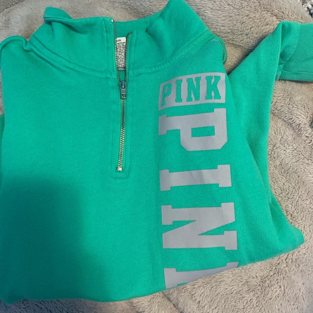 pink quarter zip